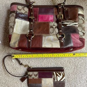 Coach Patchwork bag and matching wristlet